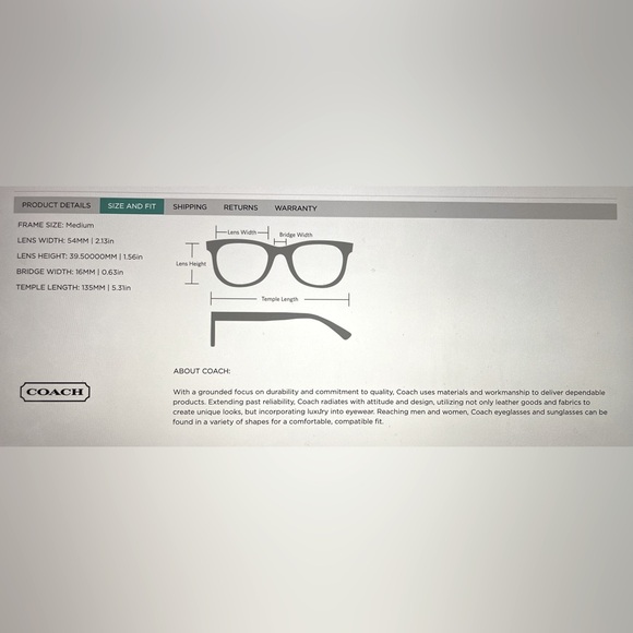 Authentic Coach Glasses with Coach case & lens cloth - HC6049 - Picture 13 of 14